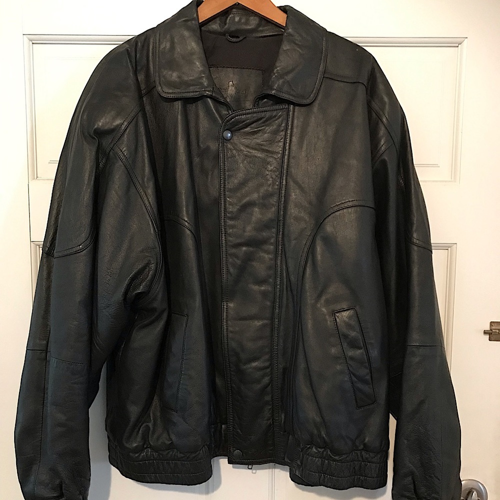 Hunt Club Men’s black leather jacket